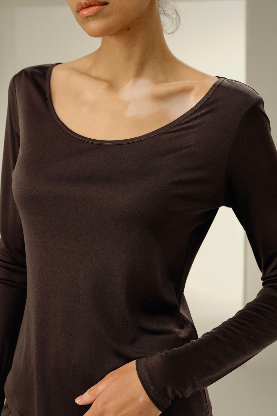 Scoop-Neck Pure Zijde Slim Fit Top