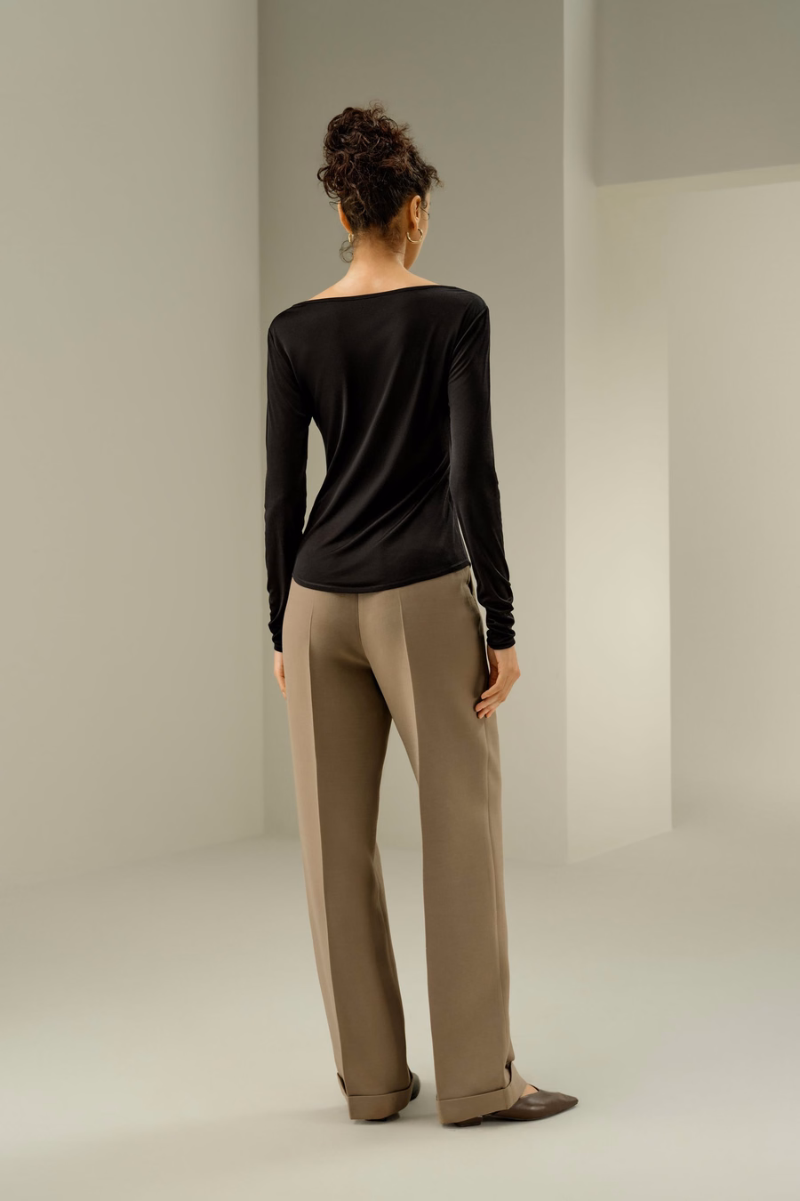 Scoop-Neck Pure Zijde Slim Fit Top