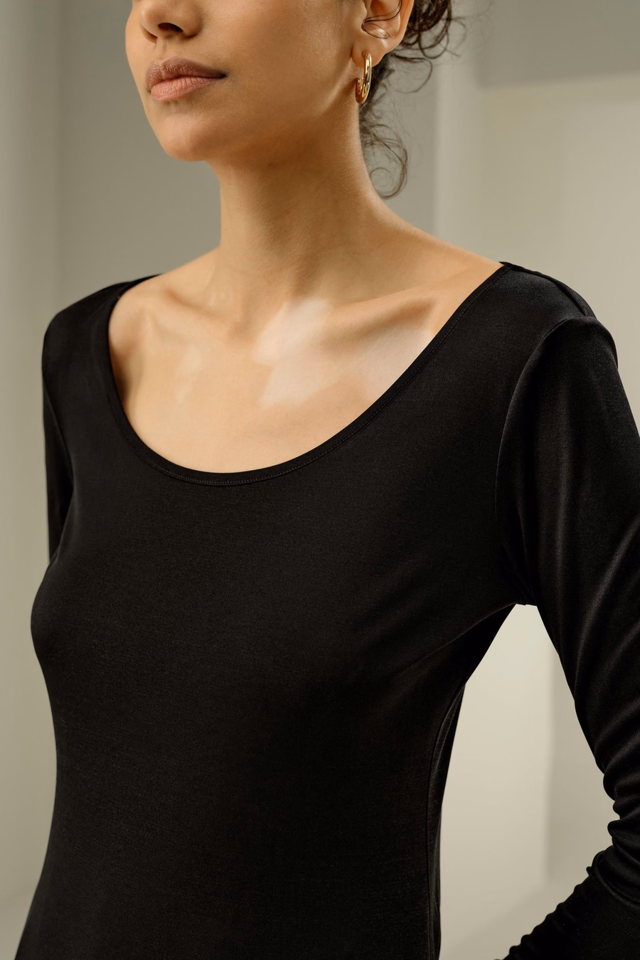 Scoop-Neck Pure Zijde Slim Fit Top