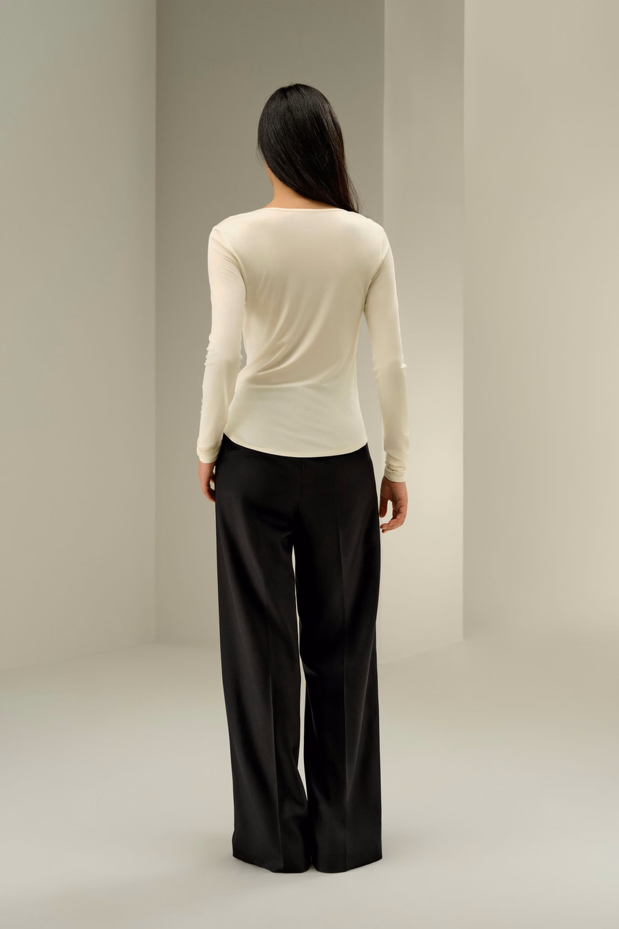 Scoop-Neck Pure Zijde Slim Fit Top