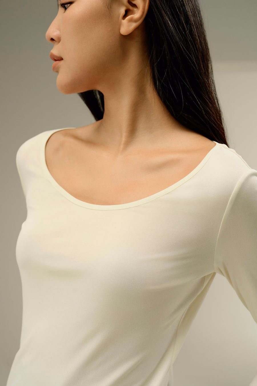 Scoop-Neck Pure Zijde Slim Fit Top