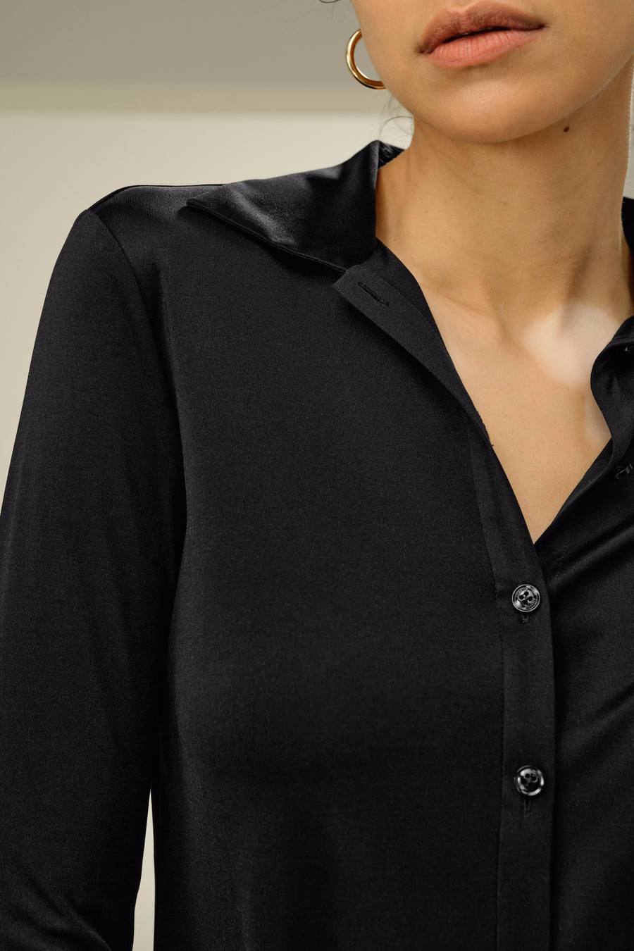 Basis Slim Zijde Jersey Shirt