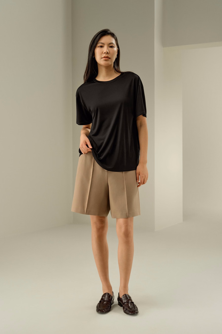 Oversized Zijde Jersey T-shirt