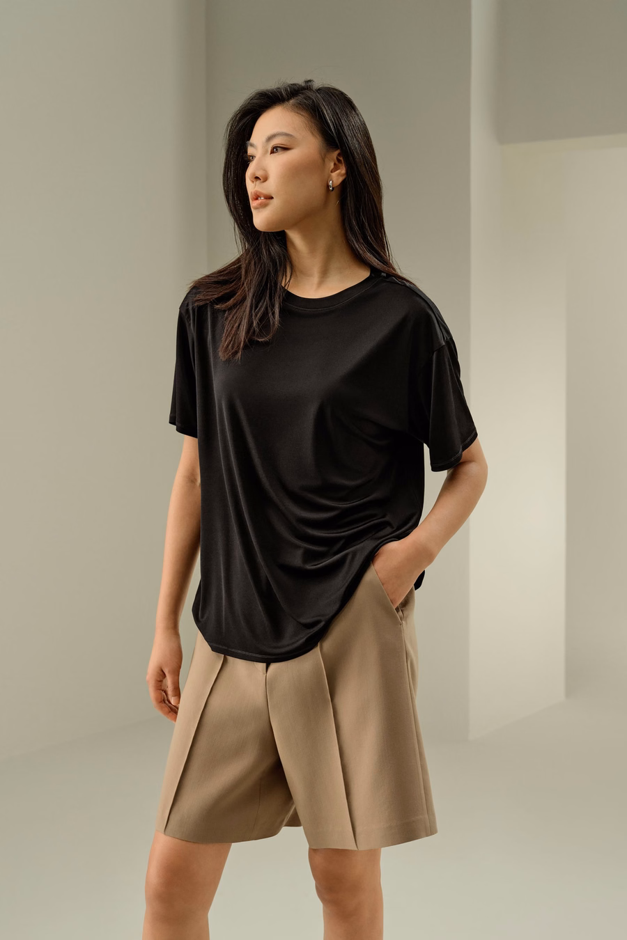 Oversized Zijde Jersey T-shirt