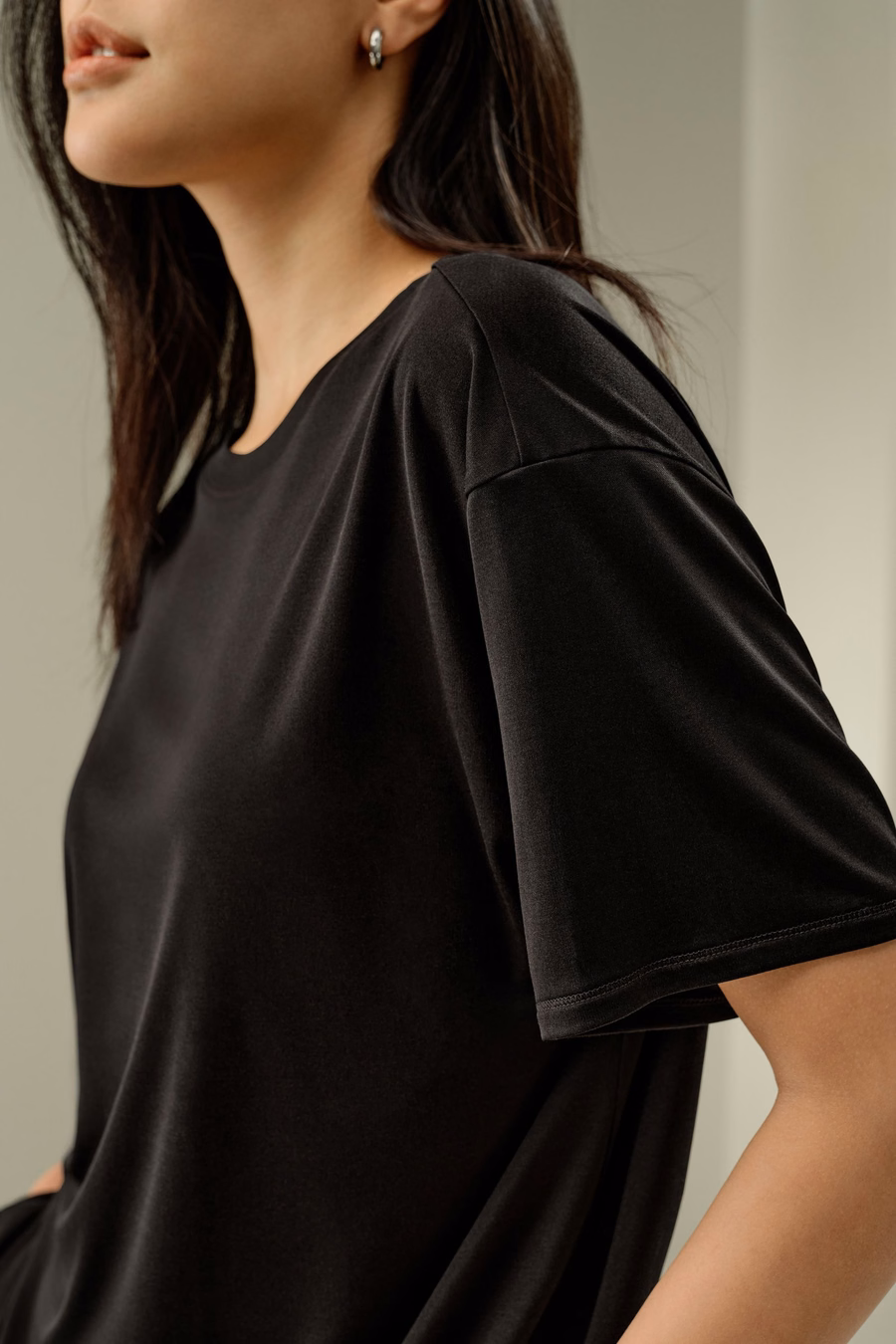 Oversized Zijde Jersey T-shirt