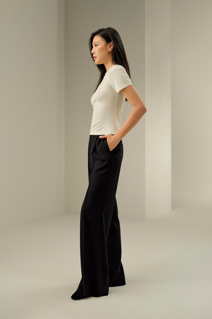 Slim Fitted Silk Jersey Tee
