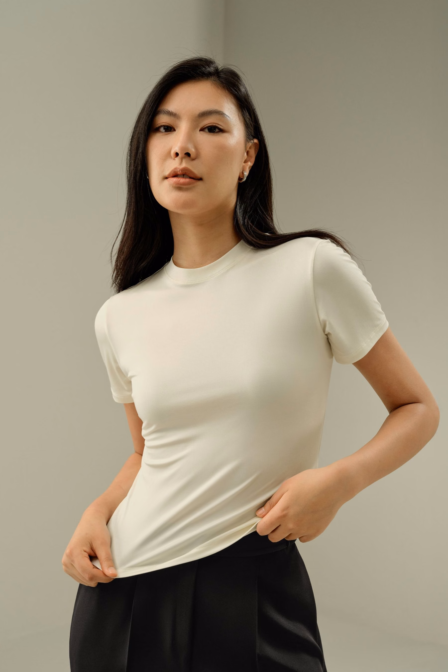 Slim Fitted Silk Jersey Tee