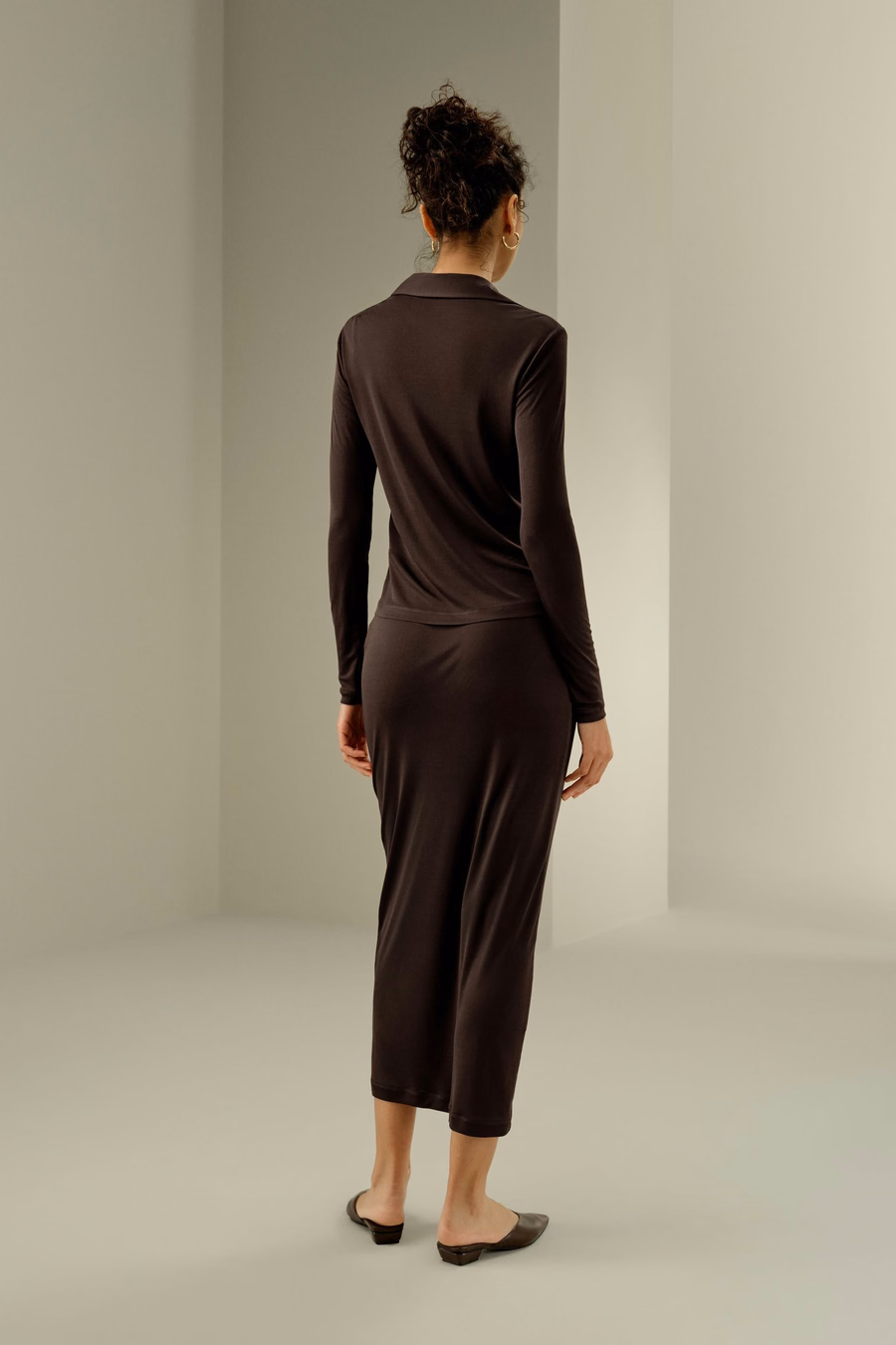 Basis Slim Zijde Jersey Shirt