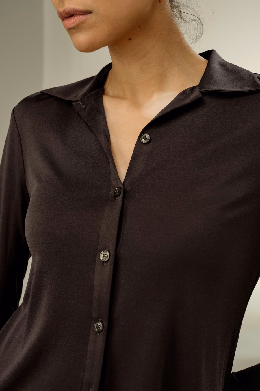 Basis Slim Zijde Jersey Shirt