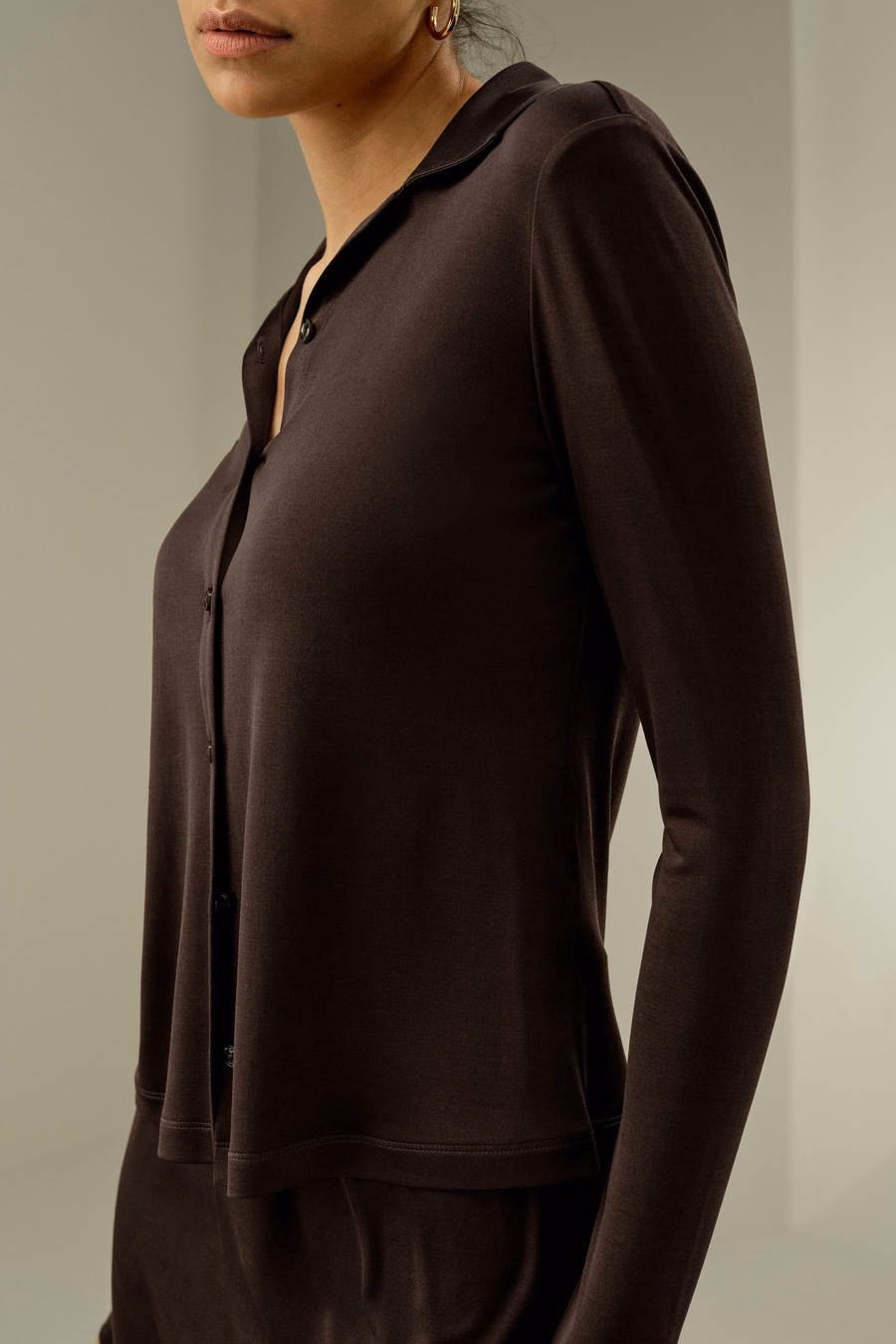 Basis Slim Zijde Jersey Shirt