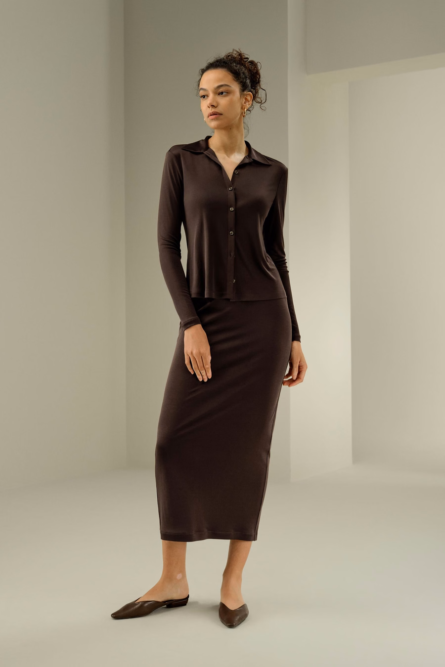 Elegante Zijden Midi Rok