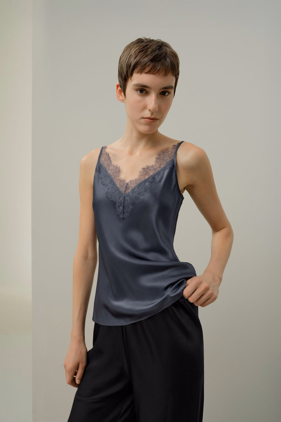 Kant-Trim Zijde Camisole
