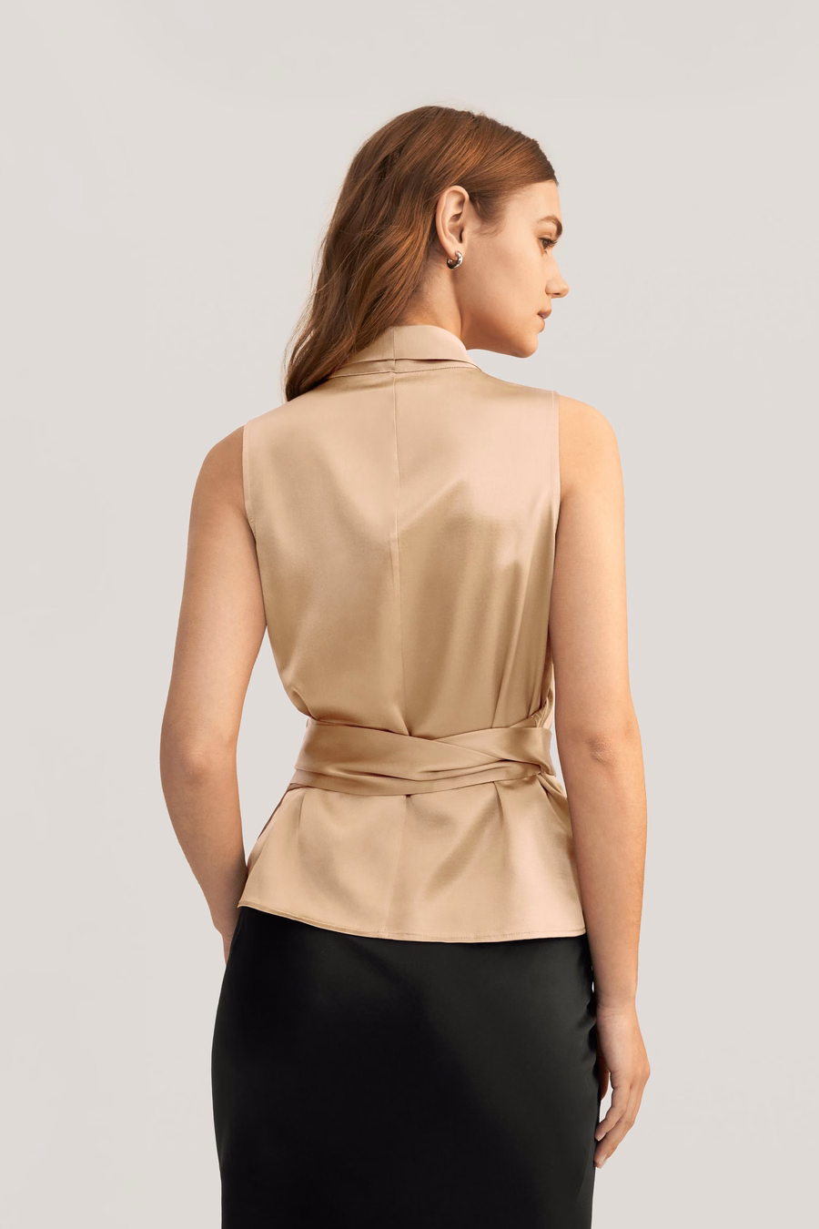 Vrouwen Elegante Zijde Wikkel Blouse