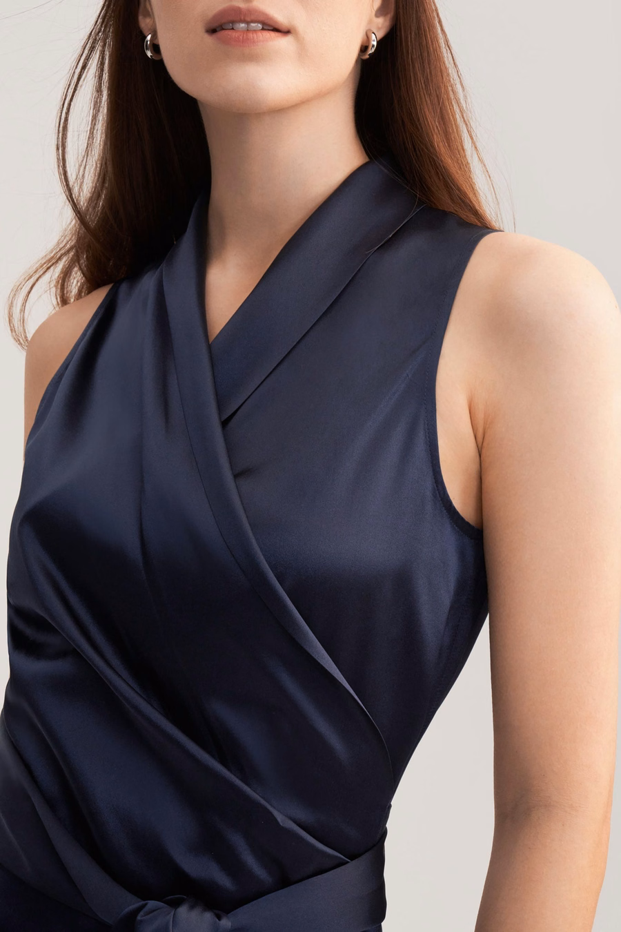 Vrouwen Elegante Zijde Wikkel Blouse