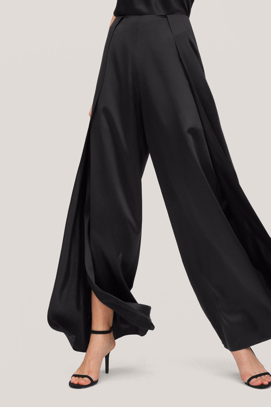 Hoog-Waisted Zijde Ginkgo Broek