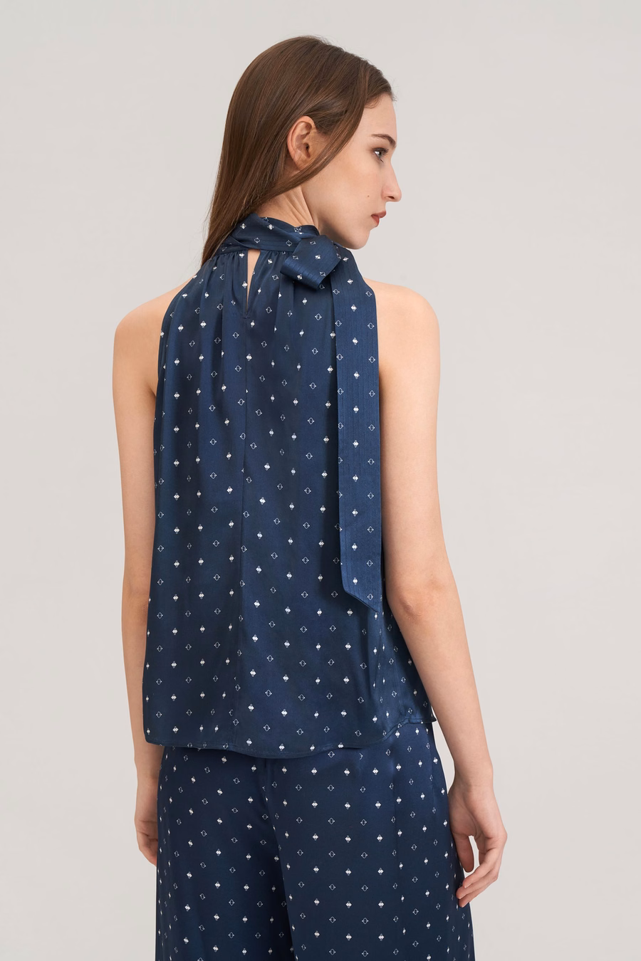 Halter Nek Zijde Pine Shirt