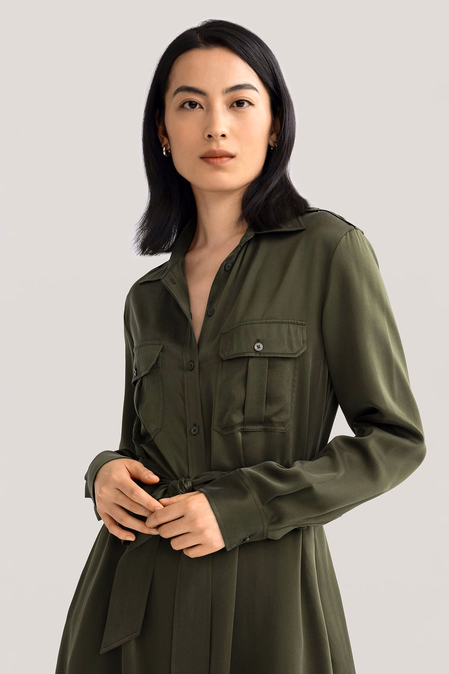 Zandgewassen Pocket Trench Dress