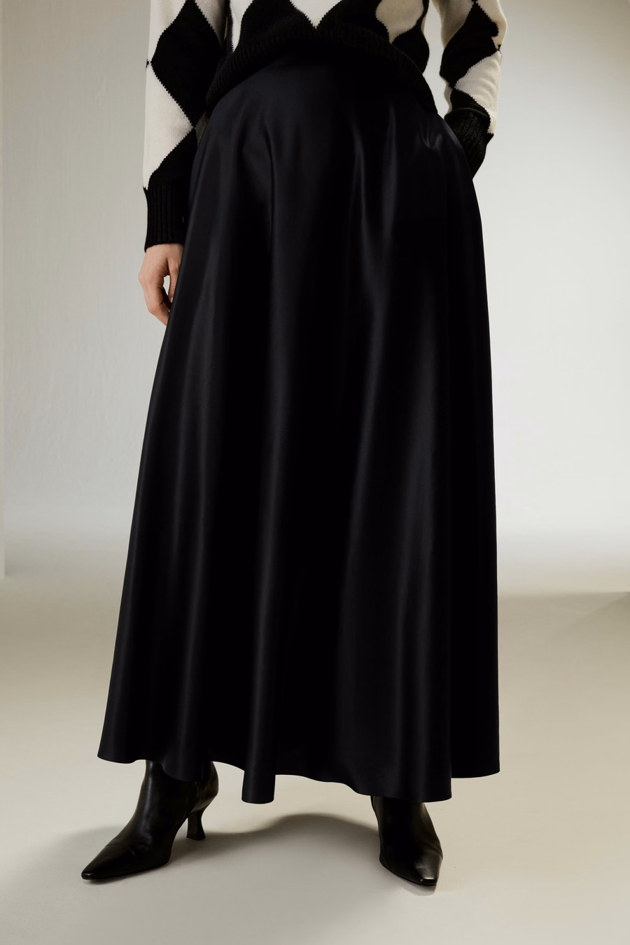 A-lijn zijden maxi rok