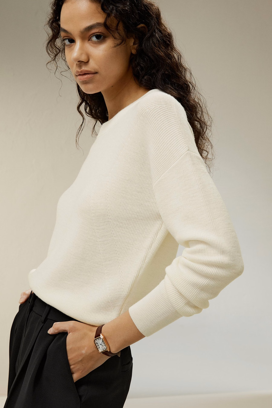 Ultra-fijne Merino Woll Crewneck Sweater