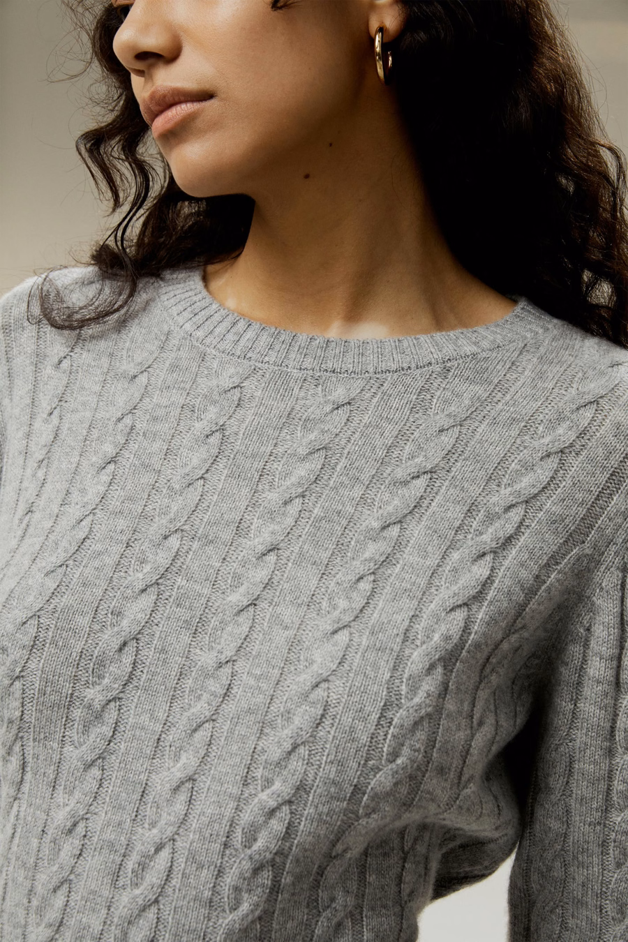 Classic Cable Knit Sweater met Ribbelranden