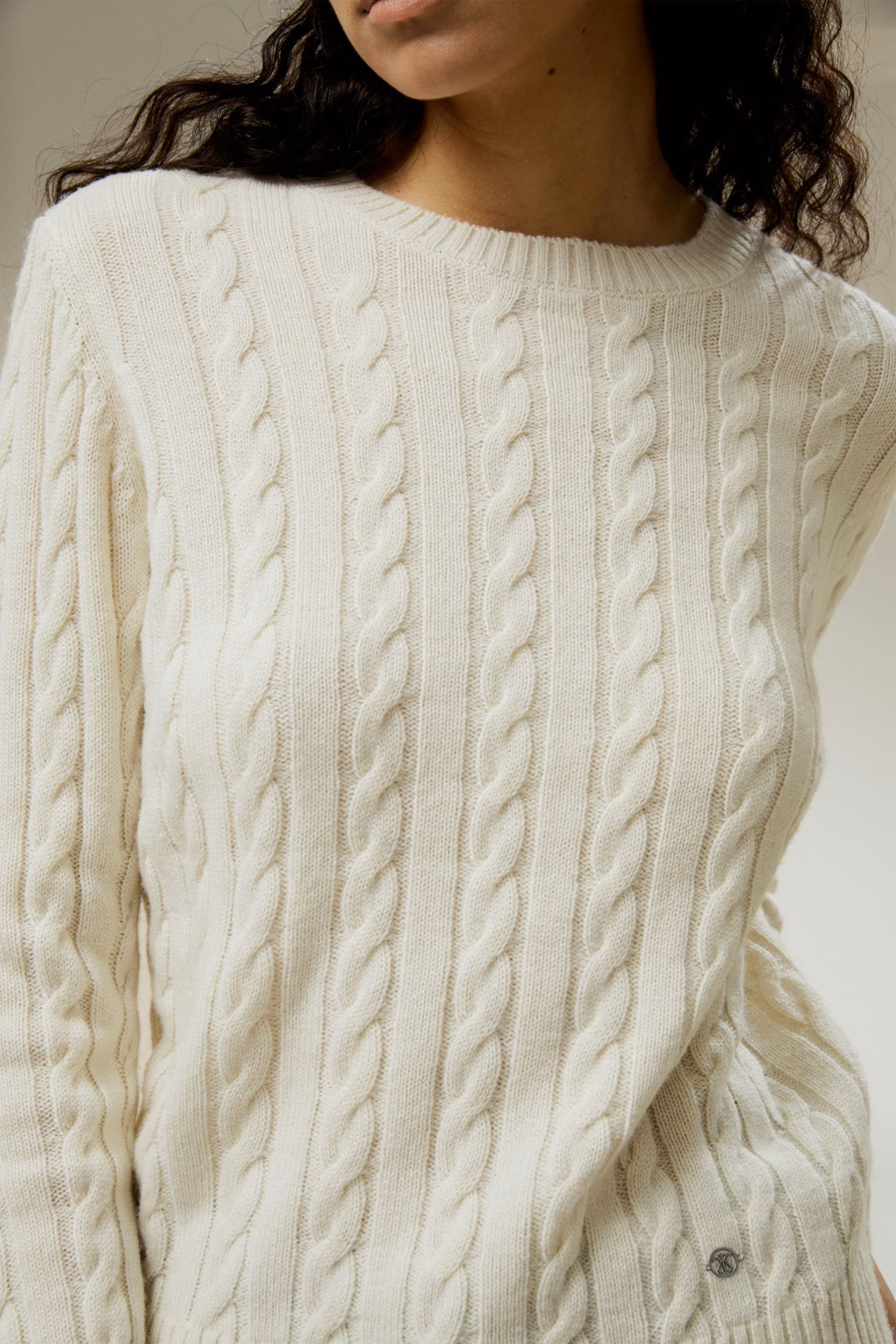 Classic Cable Knit Sweater met Ribbelranden