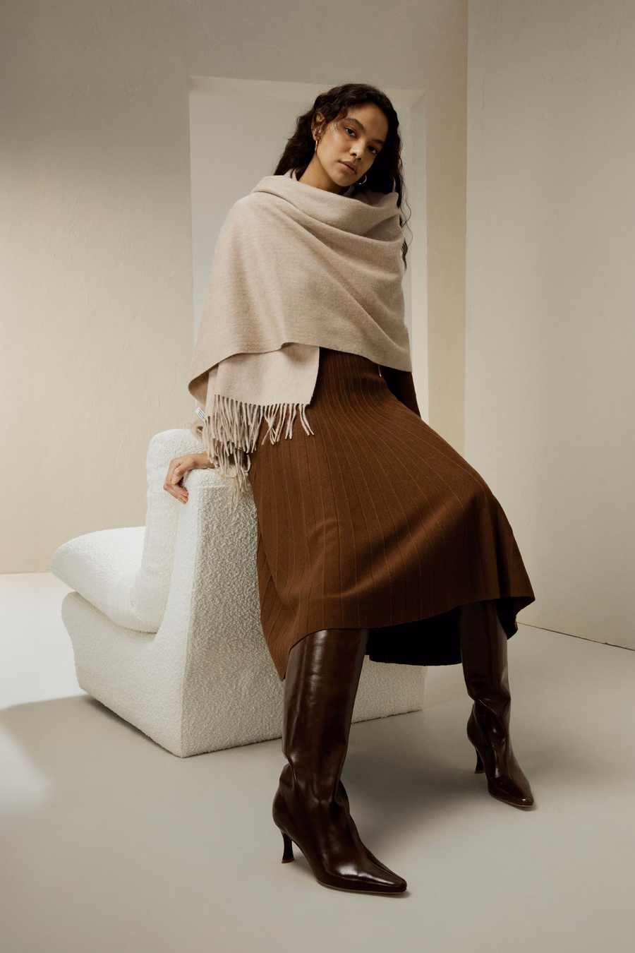 Collegiale Ultra-fijne Merino Wol Rok