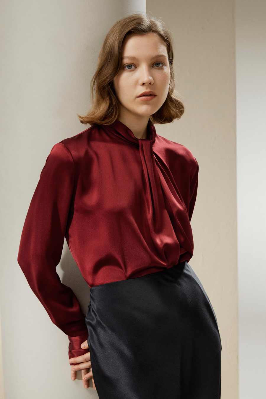 Asymmetrical Embellished Pleats Shirt