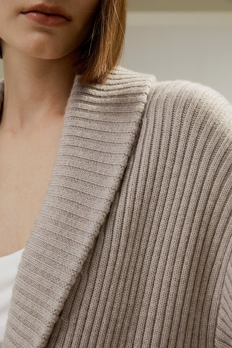 Merino Wol Schaal Kraag Cardigan