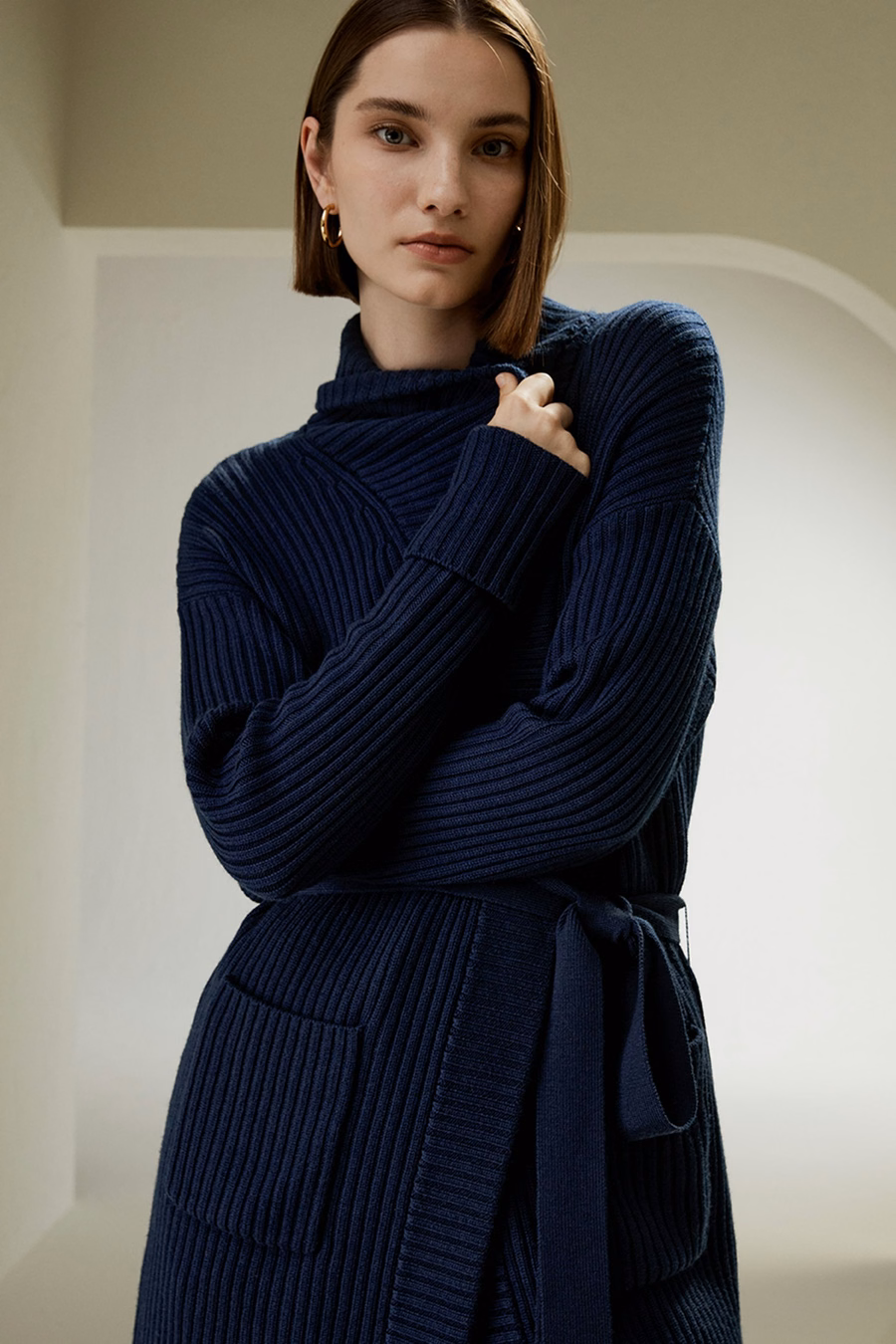 Merino Wol Schaal Kraag Cardigan