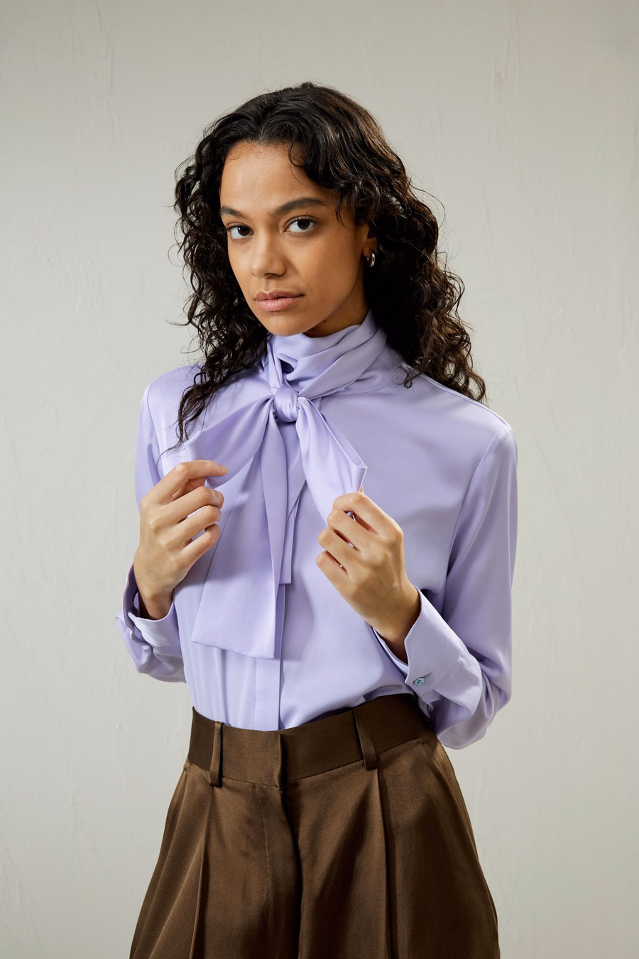 Zijde Turtleneck Riem Blouse