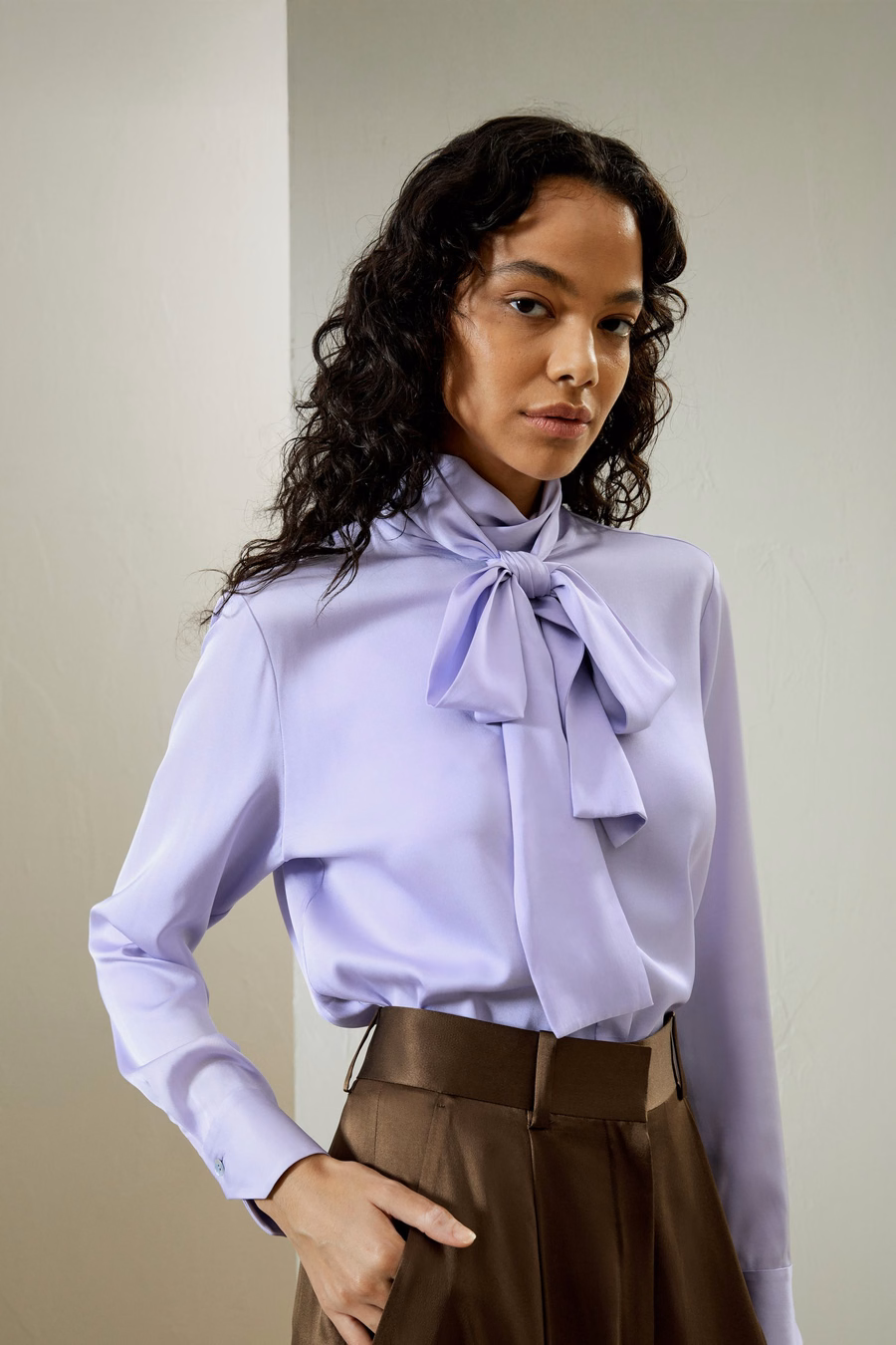 Zijde Turtleneck Riem Blouse