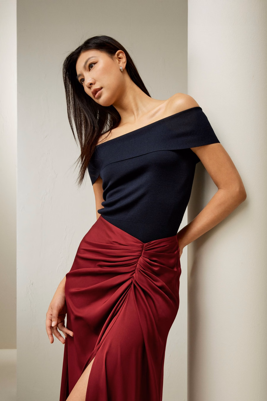 Off-Shoulder Zijde Top