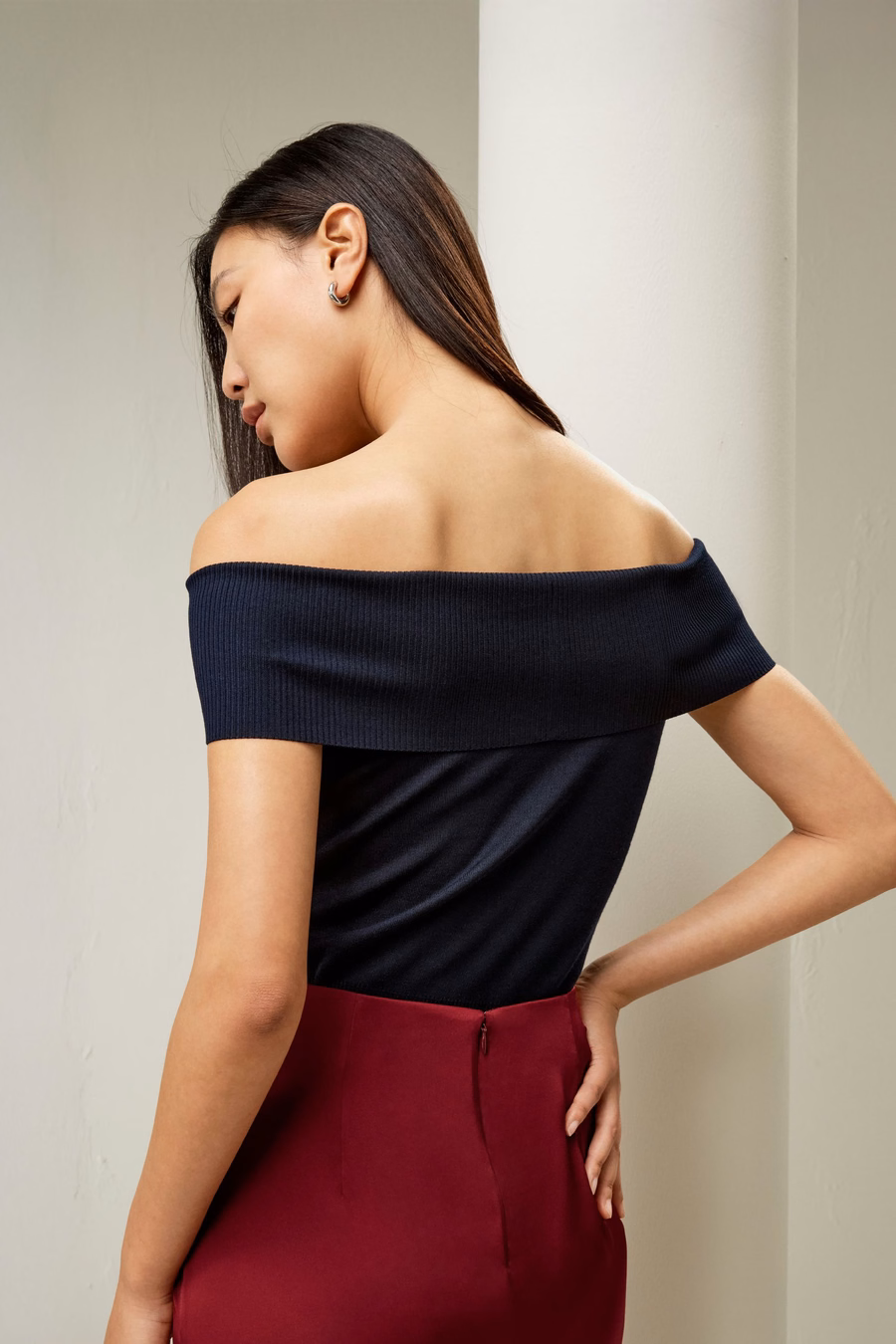 Off-Shoulder Zijde Top