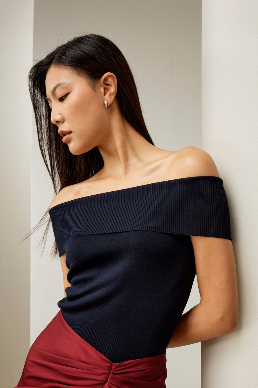 Off-Shoulder Zijde Top