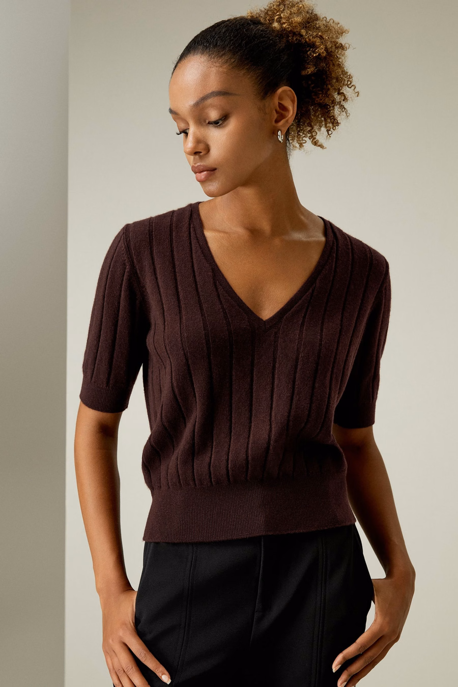 V-Neck Cashmere T-shirt