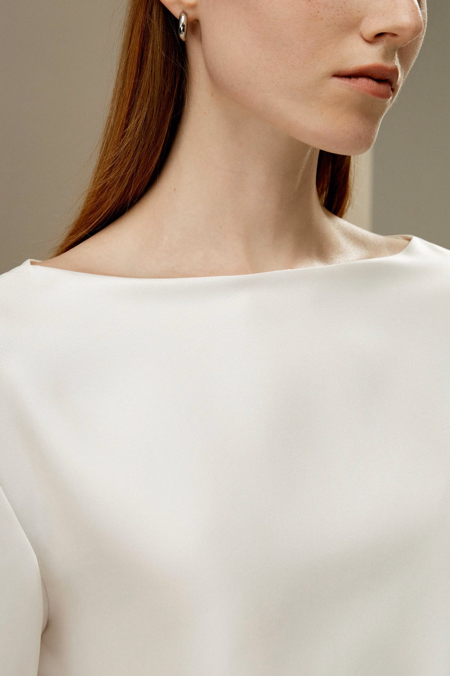 Zijden Twill Blouse met Bootnek