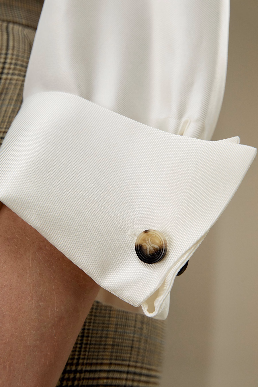 Zijden Twill Blouse met Bootnek