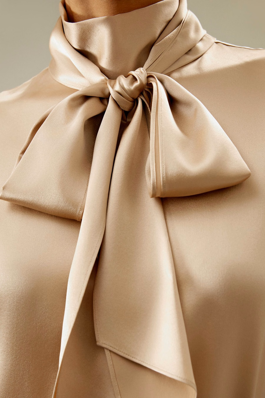 Sans mouwen Tie-Neck Zijde Blouse
