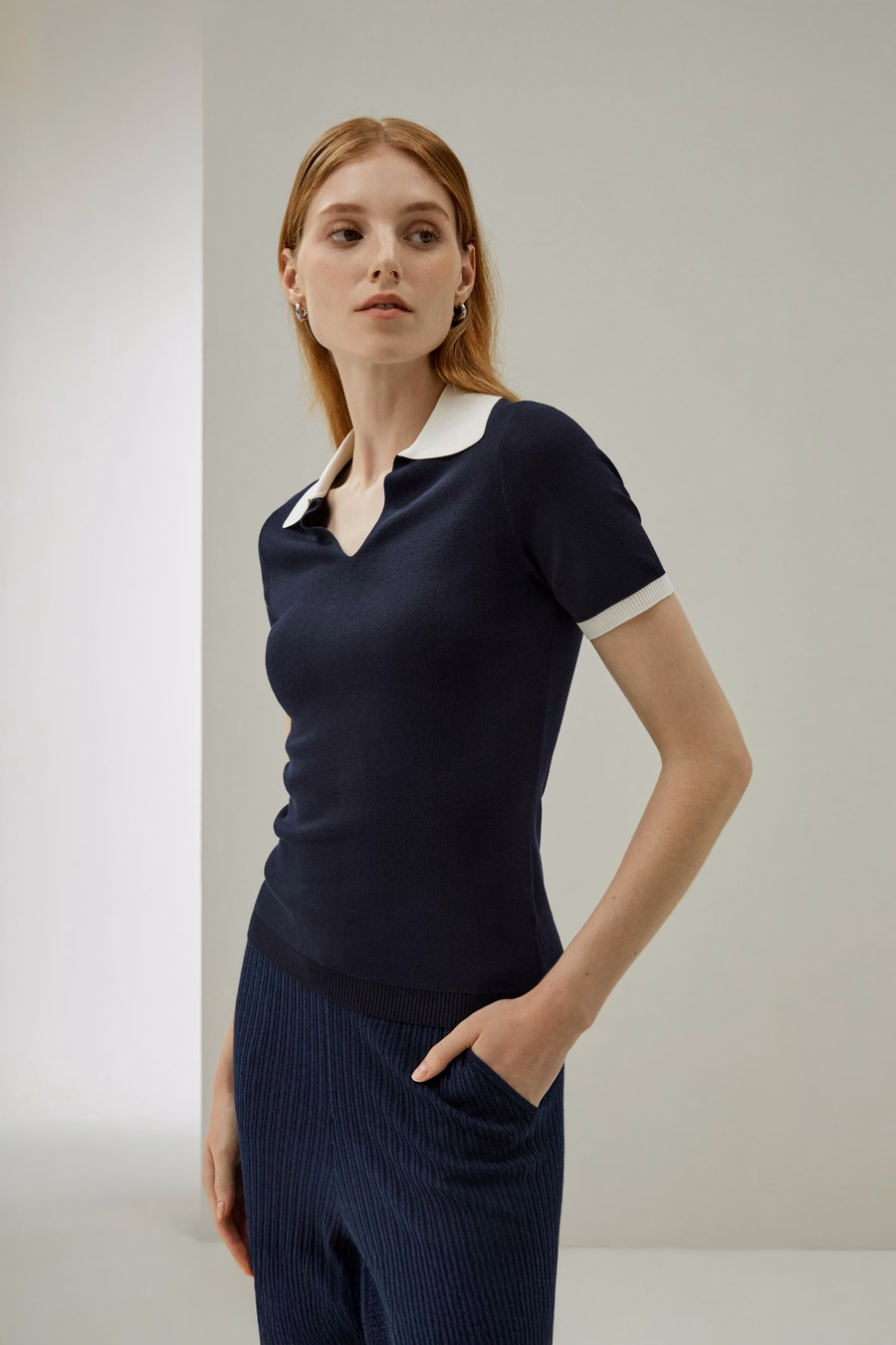 Tijdloze Mei Zijde Tricot Poloshirt