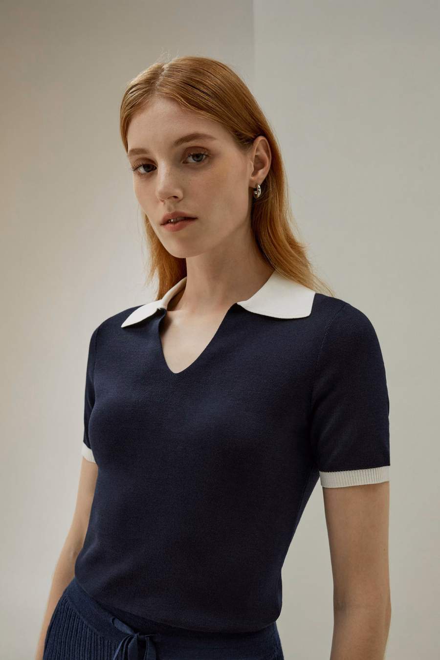 Tijdloze Mei Zijde Tricot Poloshirt