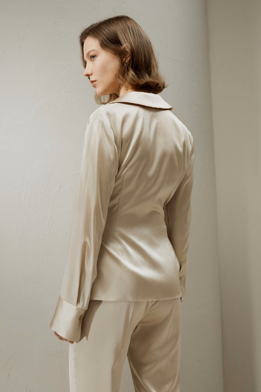 Silk Wrap Tie Waist Blazer