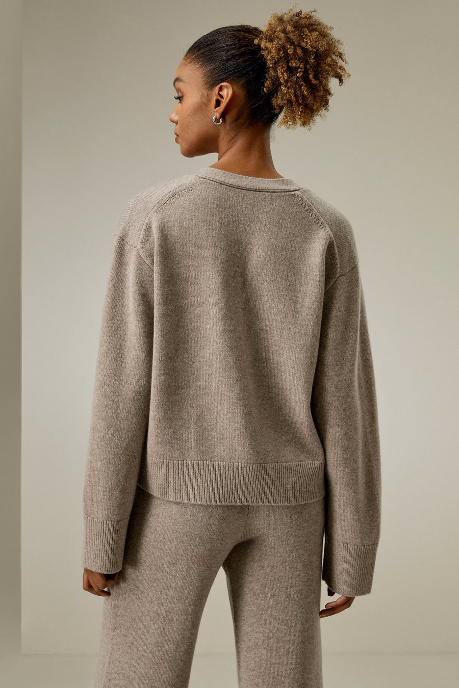 Korte wol-kashmir mengsel cardigan