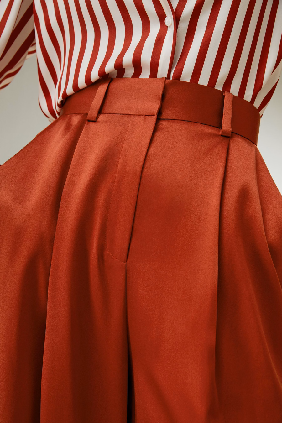 High-Waisted Wide Leg Dense Silk Pants