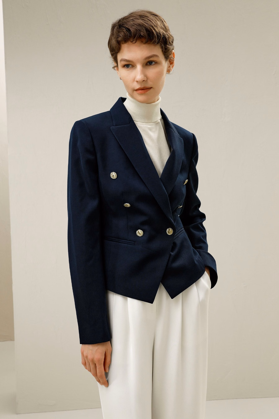 Tailored Double-Breasted Blazer