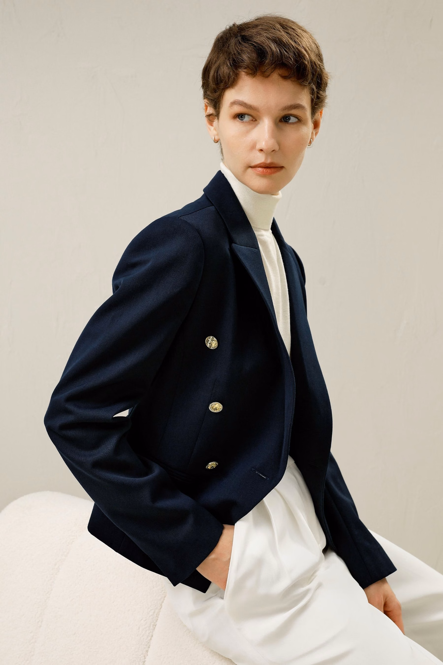 Tailored Double-Breasted Blazer