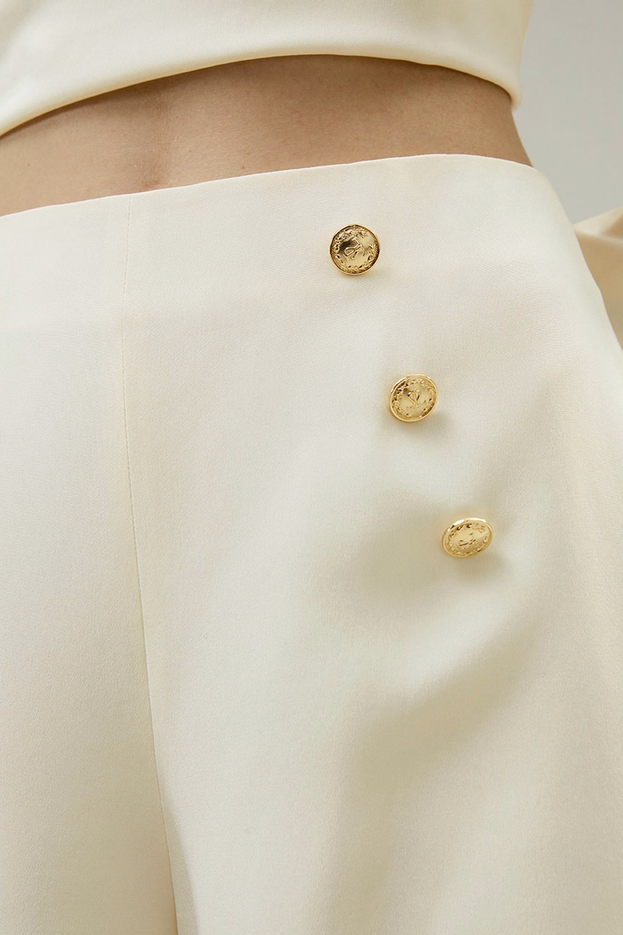 Hoge Taille Shorts Met Knopaccenten