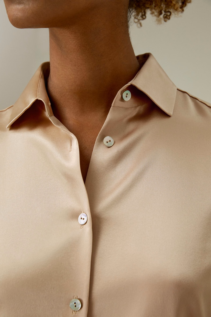 Verspreide Kraag Zijde Shirt