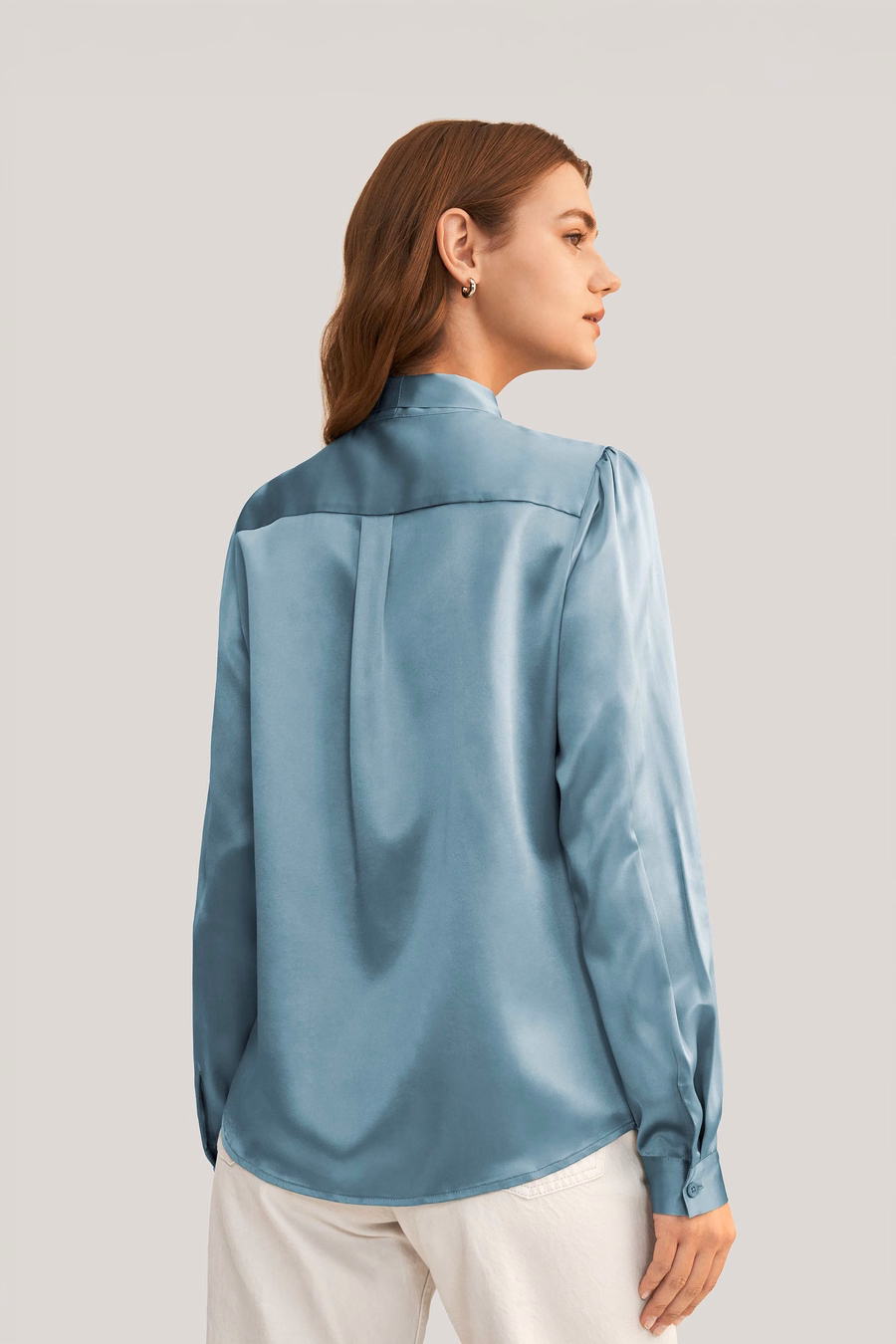 Vrouwen vlinderdas kraag zijde blouse