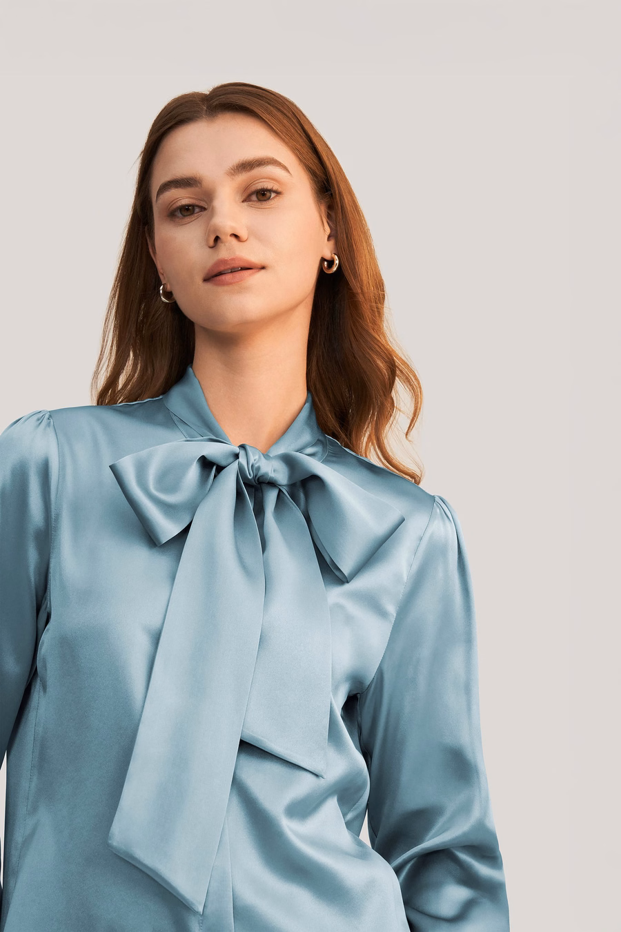 Vrouwen vlinderdas kraag zijde blouse