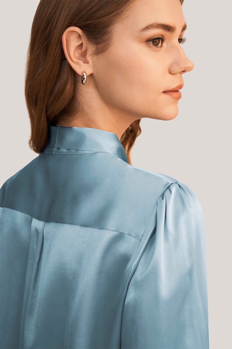 Vrouwen vlinderdas kraag zijde blouse